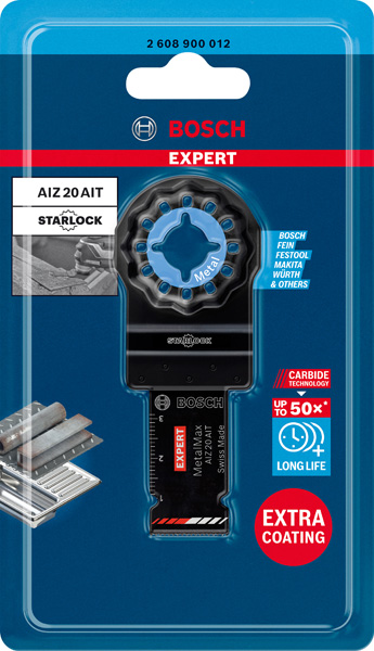 BOSCH EXPERT MetalMax AIZ 20 AIT Blatt für Multifunktionswerkzeuge, 40 x 20 mm. Für oszillierende Multifunktionswerkzeuge