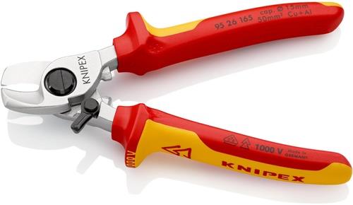 KNIPEX Kabelschere L.165mm Kopf verchr.VDE Mehrkomp.-Hüllen Form 2 KNIPEX