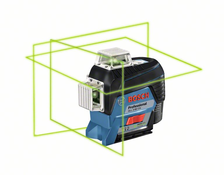 BOSCH Linienlaser GLL 3-80 CG, mit 1 x 2.0 Ah Li-Ion Akku, Halterung BM 1, L-BOXX