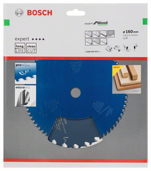 BOSCH Kreissägeblatt Expert for Wood, 160 x 20 x 1,8 mm, 24