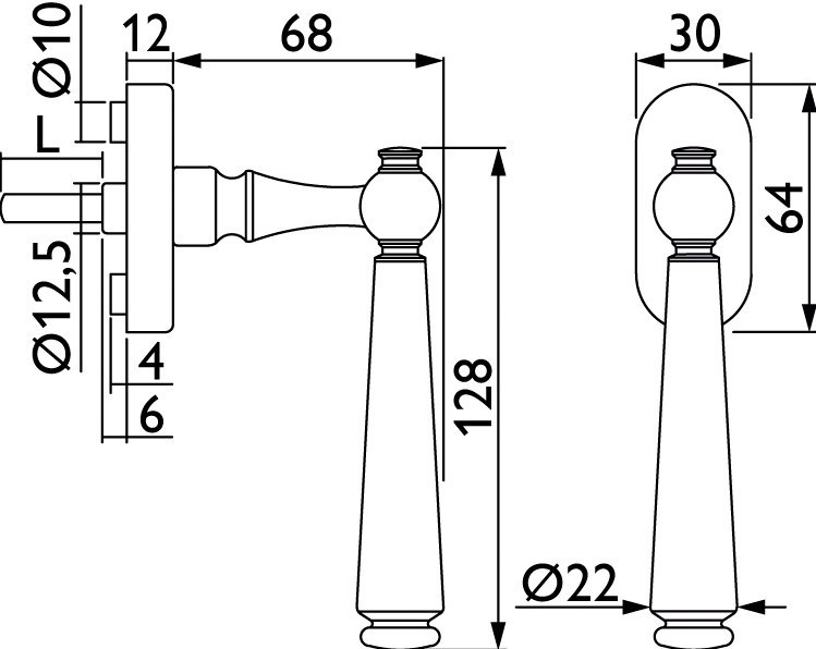 HERMAT Fenstergriff AREZZO 1144, Messing