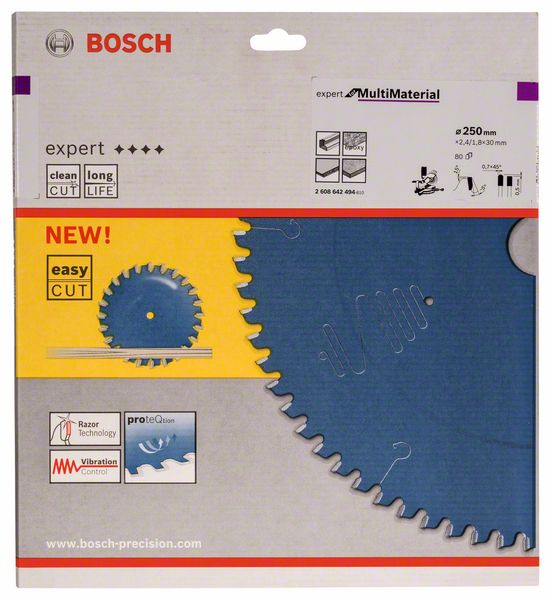 BOSCH Kreissägeblatt Expert for Multi Material, 250 x 30 x 2,4 mm, 80