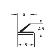 DEVENTER Renovierungsdichtung S 9168a K Fenster zum Kleben 8 mm thermoplastisches Elastomer Vulkanisat