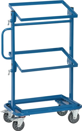 FETRA Beistellwagen Trgf.200kg 1feste 2neigbare Etagen m.offenem Rahmen brillantblau