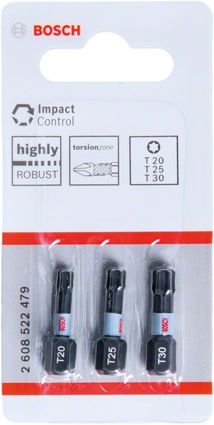 BOSCH Impact Control T Insert Bits, 3 Stk. BOSCH Impact Control T Insert Bits, 3 Stk.