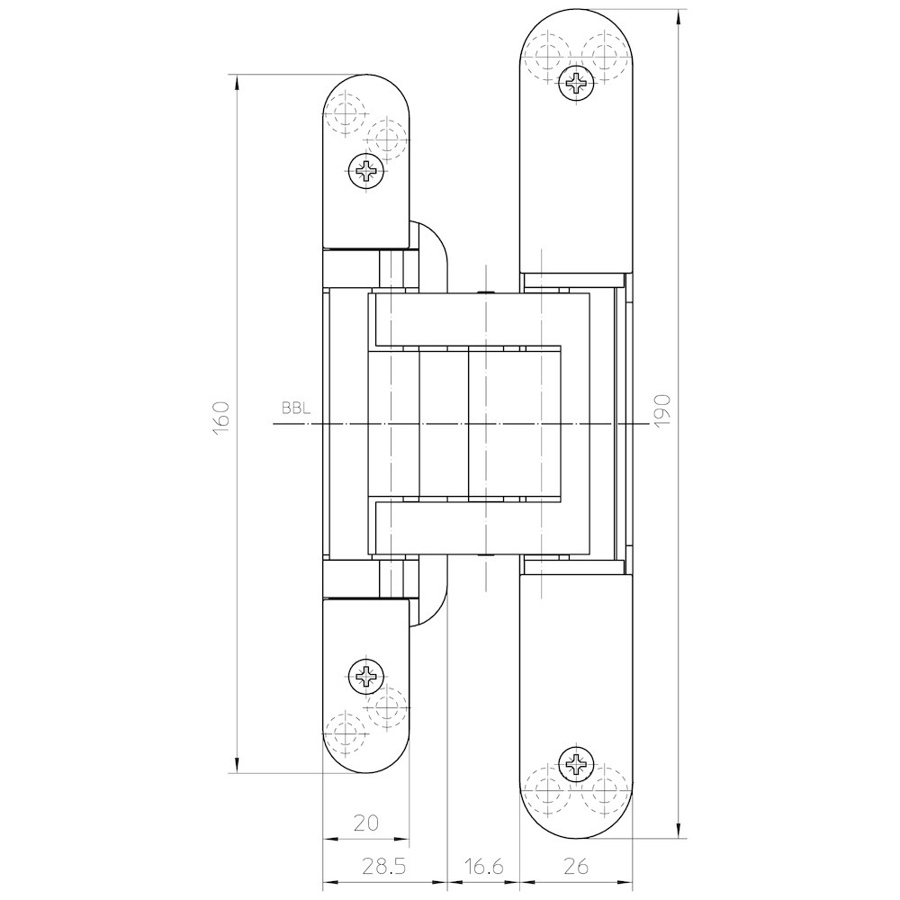 SIMONSWERK Verdecktliegendes Türband TECTUS® TE 380 3D