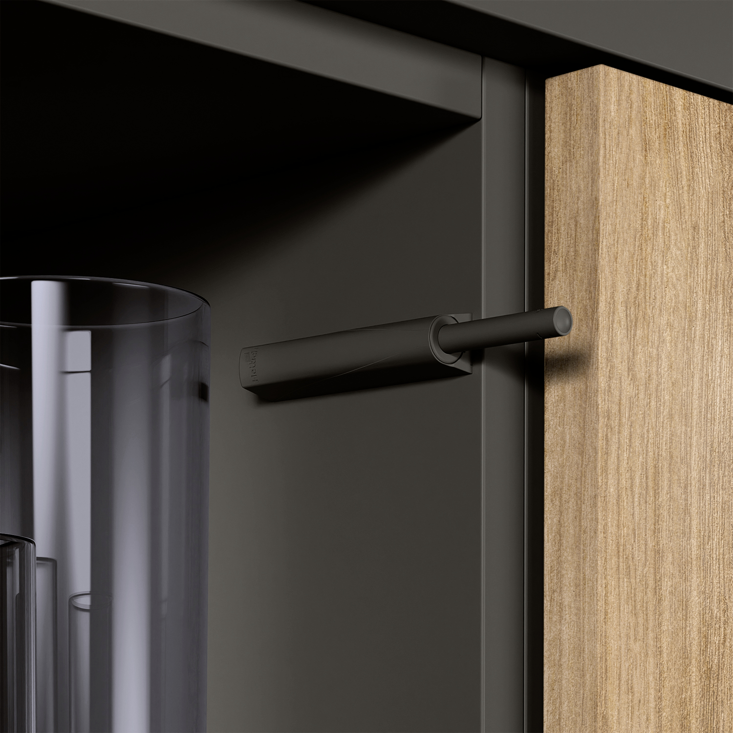 HETTICH Pin, zum Anschrauben, Langhub, anthrazit, 9375902