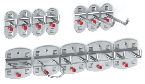 RASTERPLAN Werkzg.h.BxHmm 9 div.Haken/3 Doppelhaken 12-tlg.RASTERPLAN