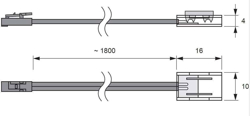 L&S Anschlussleitung COB Band 8 mm L:1800 mm 1 Verbinder
