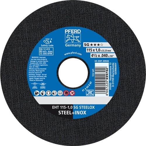 PFERD Trennscheibe SG STEELOX D115x1mm ger.INOX Bohr.22,23mm PFERD