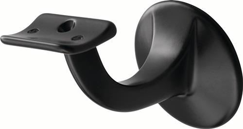 HERMETA Handlaufträger 3506 Alu.ku.-besch.schwarz D.Wandplatte 56mm