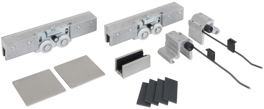 HERMAT Schiebetürbeschlag SAN REMO 9170.GKT/Glas, 80 kg., Aluminium