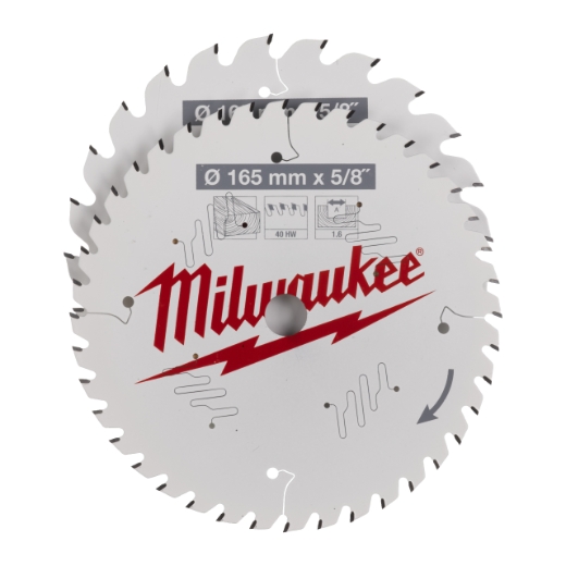 MILWAUKEE 165/15,87 mm Z24 Wechselzahn u. 165/15,87 mm Z40 Wechselzahn Kreissägeblatt Holz für Akku-Handkreissägen Doppelpack