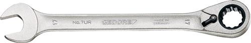 GEDORE Maulringratschenschlüssel 7 UR SW 19mm L.250mm umschaltbar,Rings.13Grad GEDORE