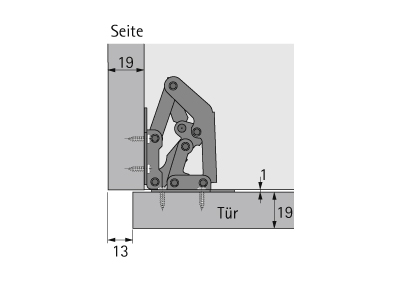 HETTICH Aufschraubscharnier Mini, 20126