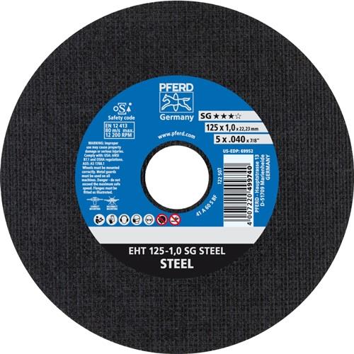 PFERD Trennscheibe SG STEEL D125x1mm ger.STA Bohr.22,23mm PFERD