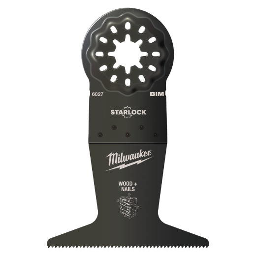 MILWAUKEE 65 x 42 mm Multitool Starlock Bi-Metall Tauchsägeblatt für Schnitte in Holz mit Nägeln