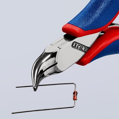 KNIPEX Elektronik-Greifzange Gesamt-L.115mm flachrunde Backen Form 4 Mehrkomp.-Hüllen