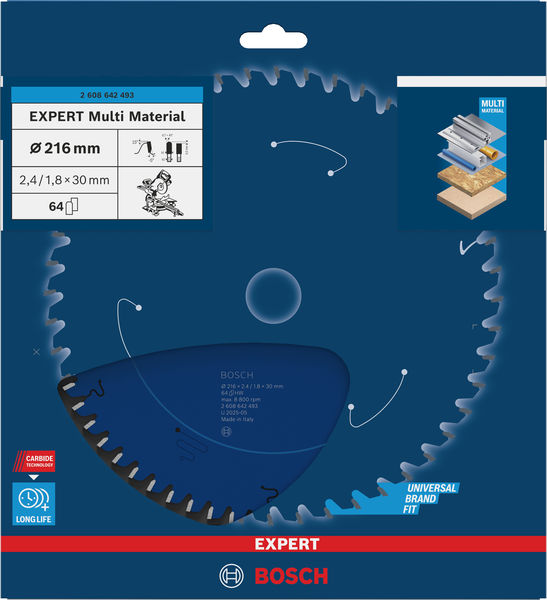 BOSCH Kreissägeblatt Expert for Multi Material, 216 x 30 x 2,4 mm, 64