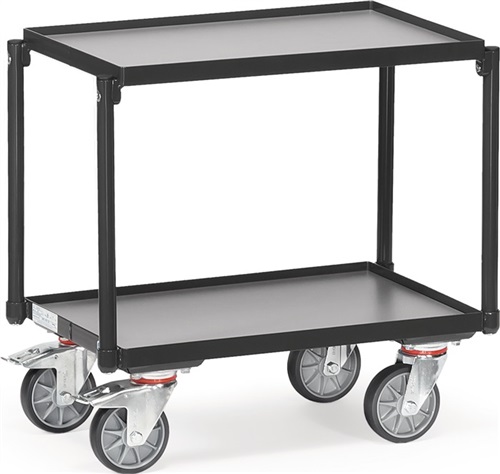 FETRA Tischwagen 2 Ladeflächen L605xB405mm anthrazitgrau Trgf.250kg o.Bügel