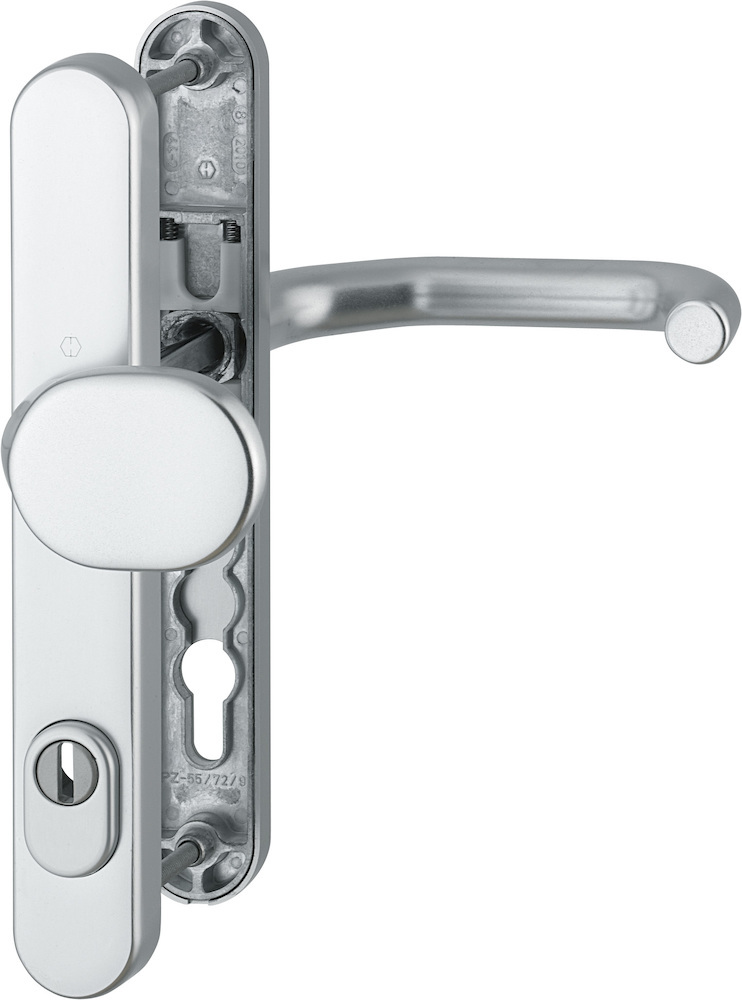 HOPPE® Schutz-Wechselgarnitur mit Schmalschild Paris RD-86G/3359ZA/3357N/138GF, Aluminium, 2851028