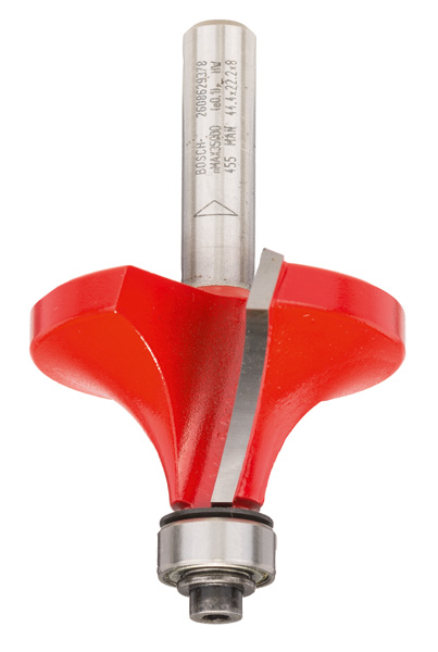 BOSCH Abrundfräser Expert for Wood, 8 mm, D 44,4 mm, R1 15,9 mm, L 22,2 mm, G 64 mm