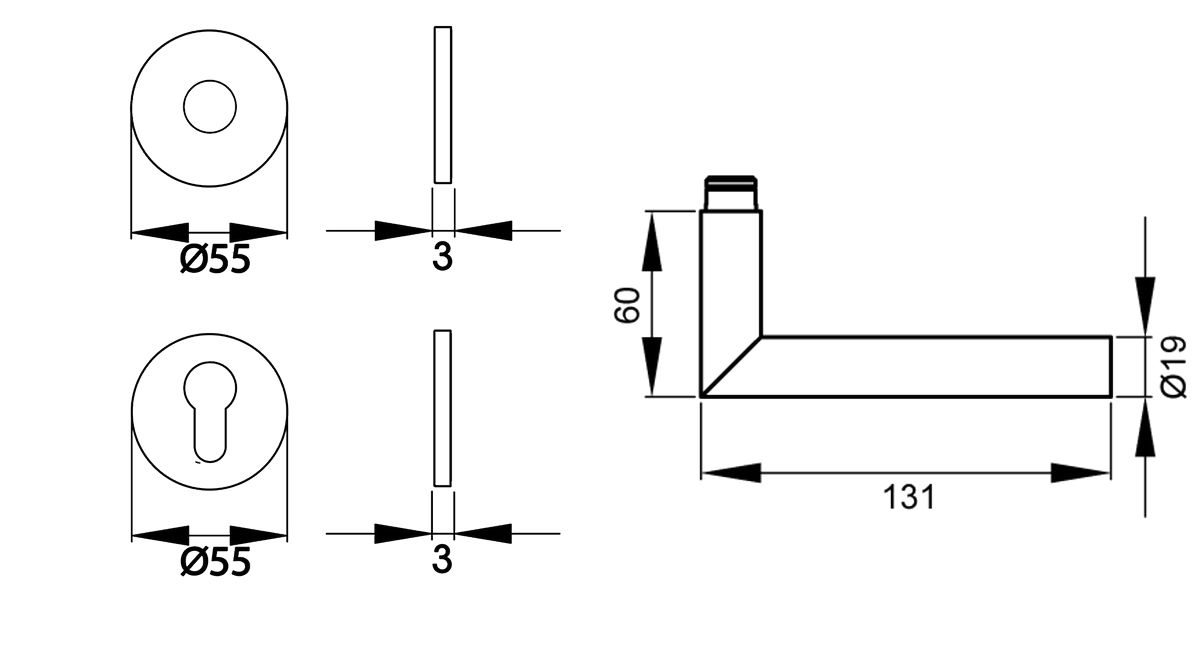 KARCHER DESIGN Drückergarnitur EPL28 - Rhodos, Profilzylinder, Edelstahl