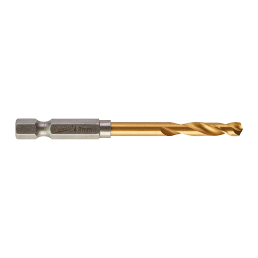 MILWAUKEE 4,8 x 78 mm SHOCKWAVE Metallbohrer HSS-G RED HEX Titan 1/4"