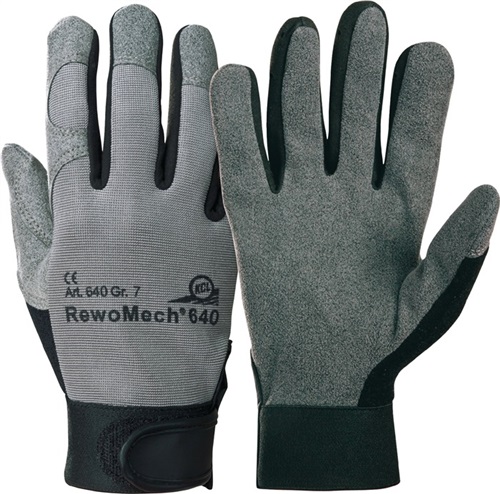 HONEYWELL Kunstlederhandschuhe RewoMech 640 Gr.9 schwarz/grau Kunstleder/Elastan