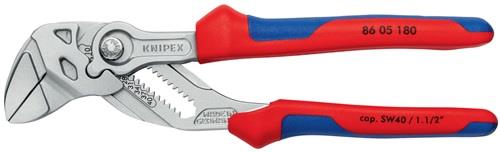 KNIPEX Zangenschlüssel L.180mm Spann-W.40mm verchr.Mehrkomp.-Hülle KNIPEX