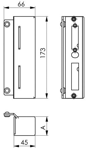 AMF Schließkasten 147B-50 f.E-Öffner blk z.Anschweißen AMF