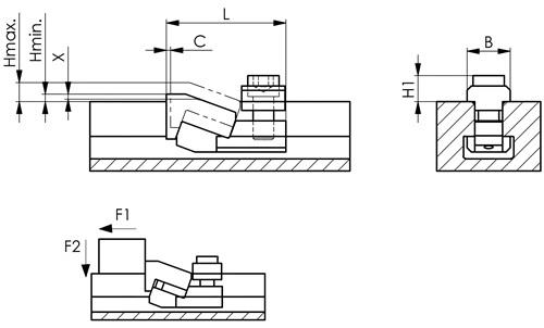 AMF Flachspanner Mini-Bulle,Nr.6492 T-Nut 12mm AMF