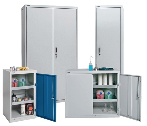 STUMPF Umweltschrank H900xB1000xT500mm lichtgrau/enzianblau o.Belüftung 2 Wannen,22l