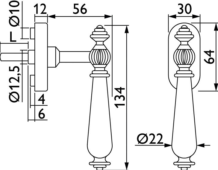 HERMAT Fenstergriff VERSAILLES 1060, Materialkombination