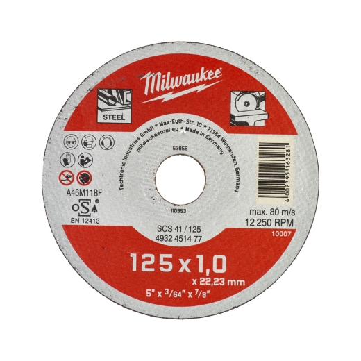 MILWAUKEE 200 x SCS41 125 x 1 mm Contractor Thekendisplay Metalltrennscheibe Contractor 125 x 1 mm