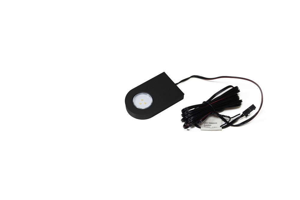 L&S LED Glaspoint Emotion, 12VDC 0,8W, schwarz (RAL9005), 3014LED 2700K-6500K