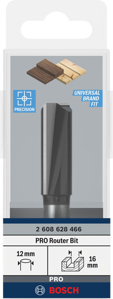 BOSCH Nutfräser Standard for Wood, 12 mm, D1 16 mm, L 40 mm, G 81 mm