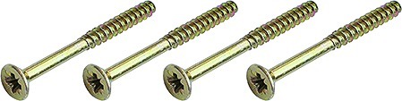 HOPPE® Holzschrauben-Set für Rosetten mit Kunststoff-Unterkonstruktion und Stütznocken, Eisen 60 mm Kreuzschlitz  4 mm