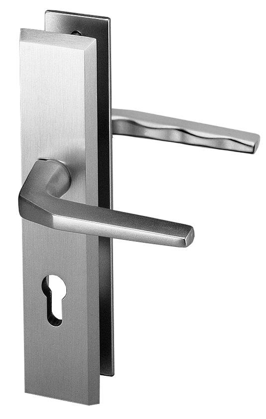 EDI Schutz-Drückergarnitur mit Langschild Rondo 8634, Aluminium