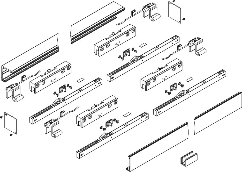 HERMAT Schiebetürbeschlag SAN REMO 9172, 60 kg., 2-flg., Edelstahl