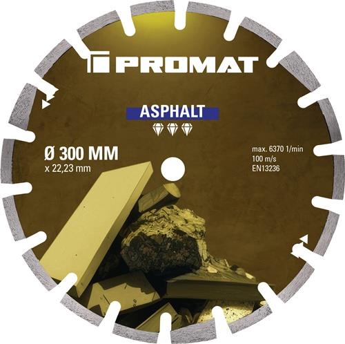 PROMAT Diamanttrennscheibe ASPHALT D.300mm B.20mm Seg.-H.10mm Seg.-S.3,2mm