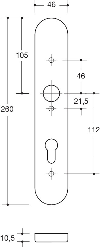 HEWI Langschild 235.20RKN, Kunststoff, 235.20RKN 50