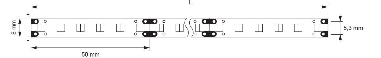 L&S LED Band Tudo 24V 10 mm 24,0W/m 120+120LED/m Emotion 1,8m Zul.