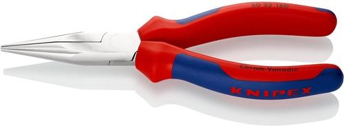 KNIPEX Langbeckzange Gesamt-L.160mm Form 2 Kopf verchr.lang,flach-rund Mehrkomp.-Hüllen