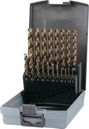 RUKO Spiralbohrer-Satz DIN 338 UNI D.1-10x0,5mm HSS-Co5 19-tlg.