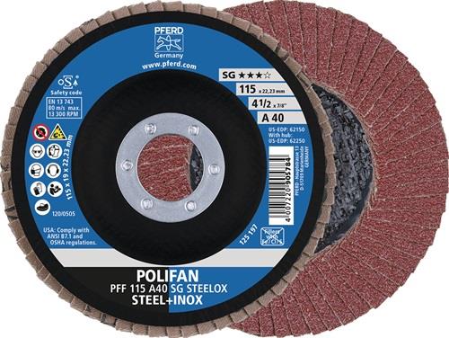 PFERD Fächerscheibe POLIFAN A SG STEELOX D.125mm K.80 kon.INOX NK PFERD