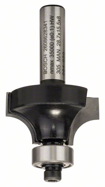 BOSCH Abrundfräser Standard for Wood, 8 mm, R1 8 mm, L 15,2 mm, G 53 mm