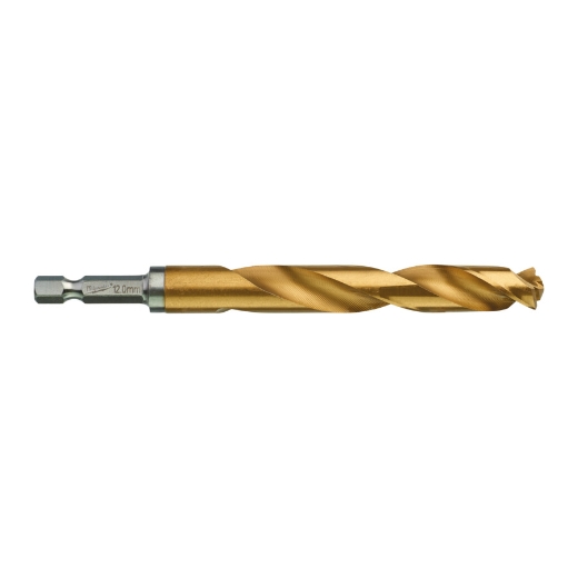 MILWAUKEE 12,0 x 127 mm SHOCKWAVE Metallbohrer HSS-G RED HEX Titan 1/4"