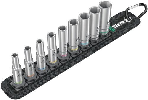 WERA Steckschlüsseleinsatzset Belt A Deep 1 9-tlg.SW 5-13mm Antr.6,3mm (1/4)Zoll WERA