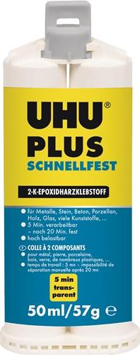 UHU 2K-Epoxidharzklebstoff PLUS SCHNELLFEST 57g farblos Doppelkart.UHU